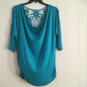 NWT Araxa Turquoise cold shoulder top
